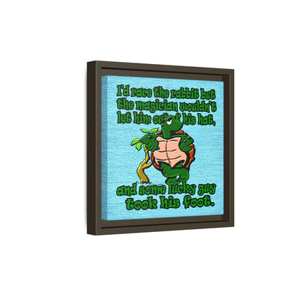 turtle race - framed canvas art (faded blue)