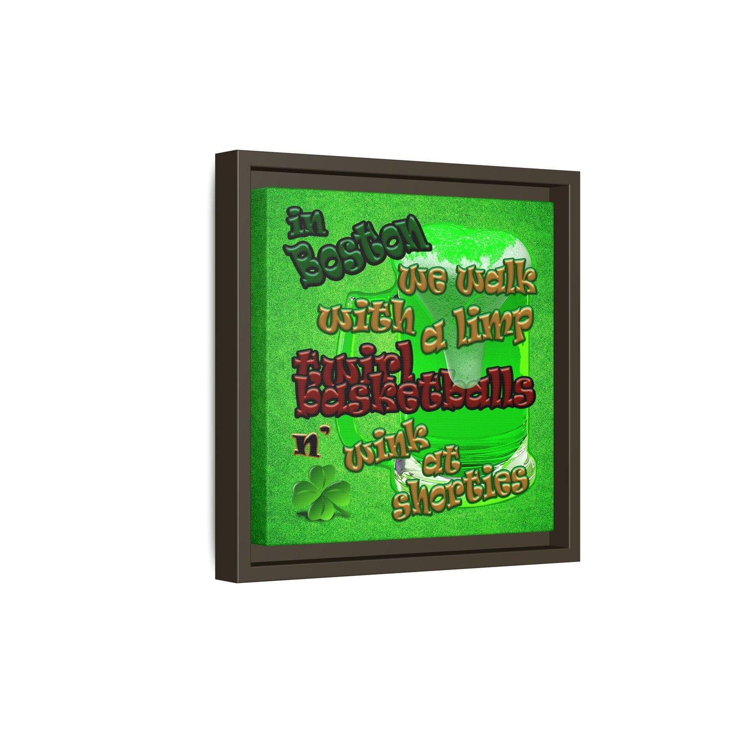 celtics logo - framed canvas art (green turf)