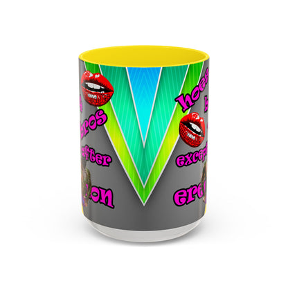 hoes b4 bros - Accent Mug (rainbow split)