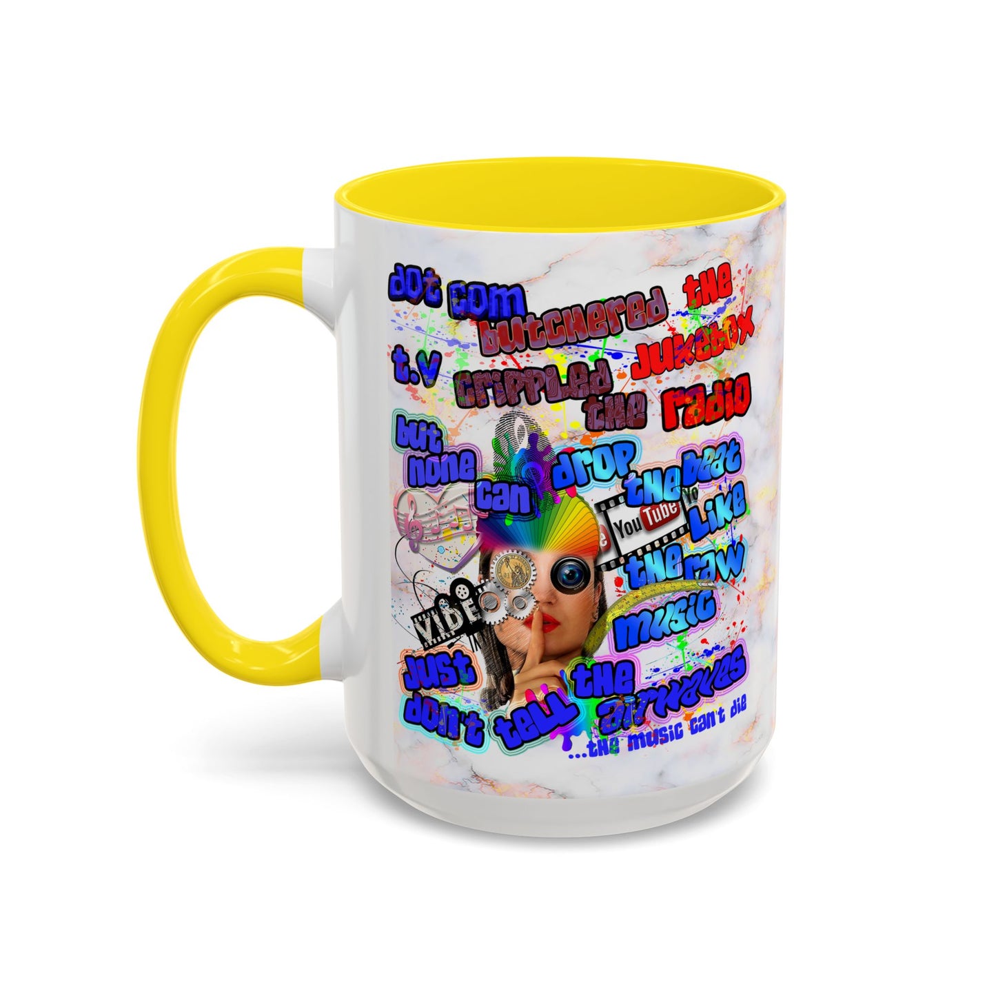 drop the beat - Accent Mug (white marble)