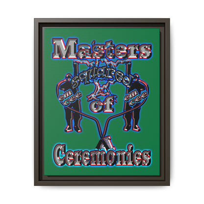 em cee squared - framed canvas art (dark green)