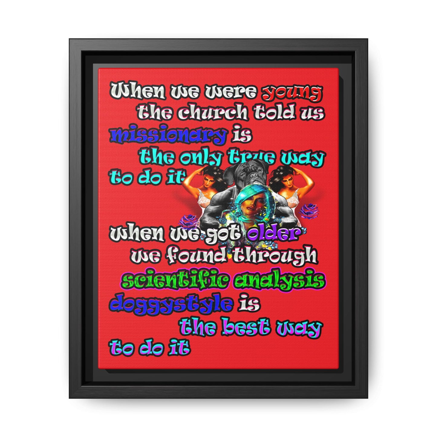 doggystyle - framed canvas art (red)