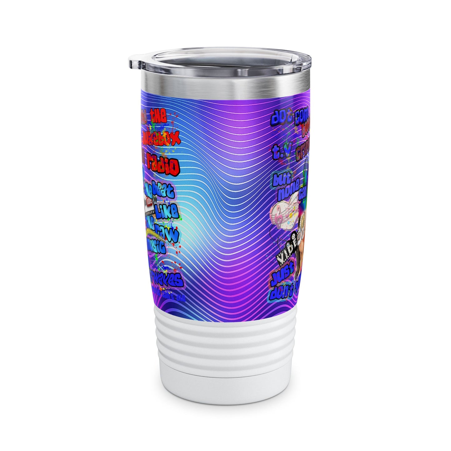 drop the beat - Ringneck Tumbler, 20oz  (purple wave)