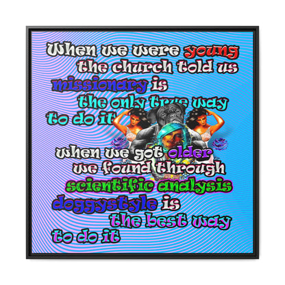 doggystyle - framed canvas art (light blue-purple wave)