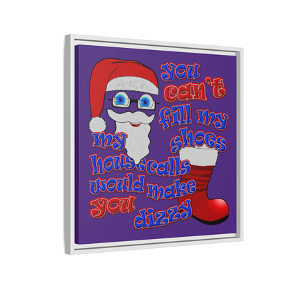 santa's shoes - framed canvas art (purple)