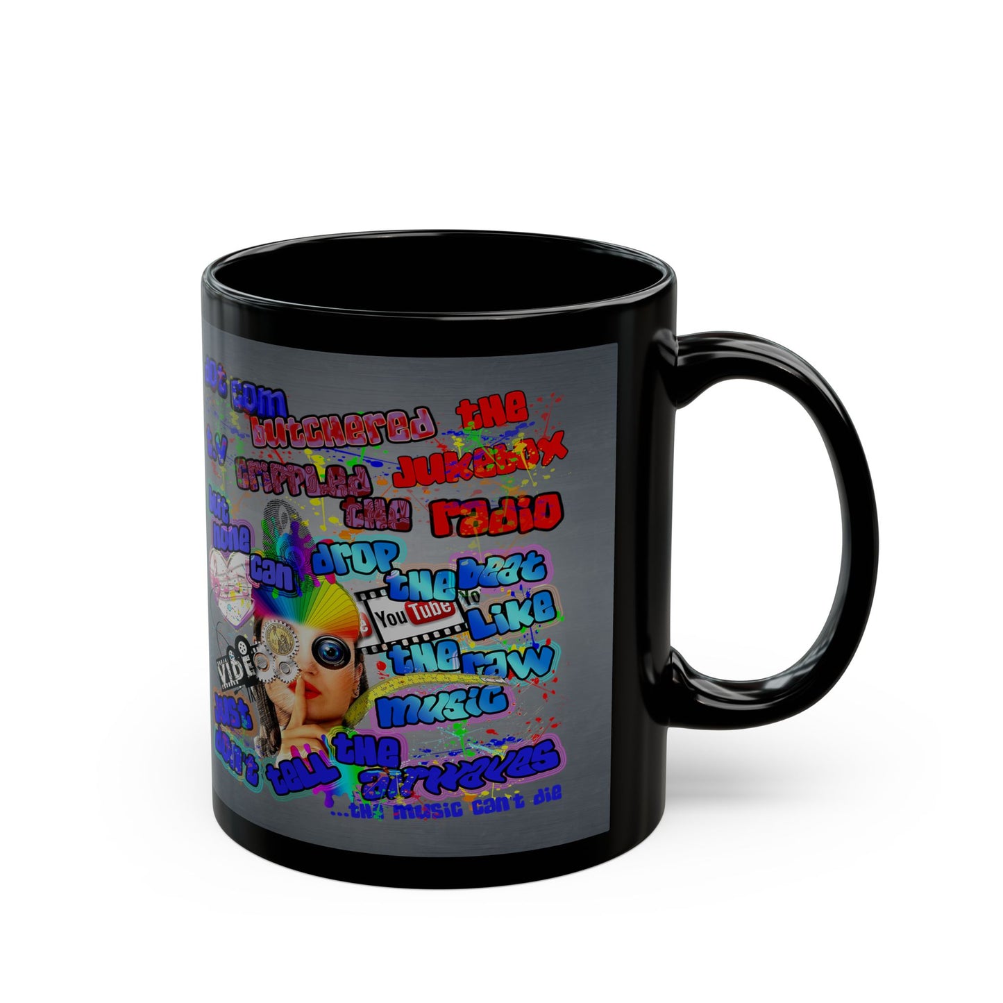 drop the beat - Black Mug (grey-light grey)