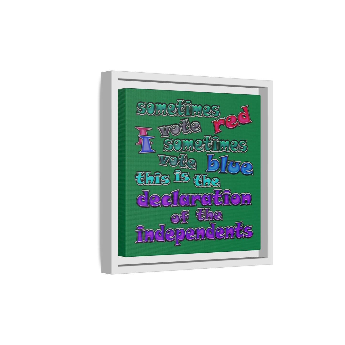 declaration of the independents - framed canvas art (dark green)