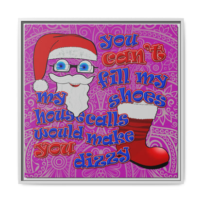 santa's shoes - framed canvas art (pink swirl)