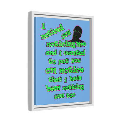 noticed you noticing - framed canvas art (light blue)
