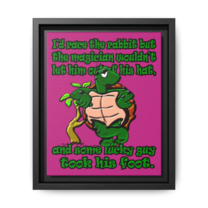 turtle race - framed canvas art (pink)