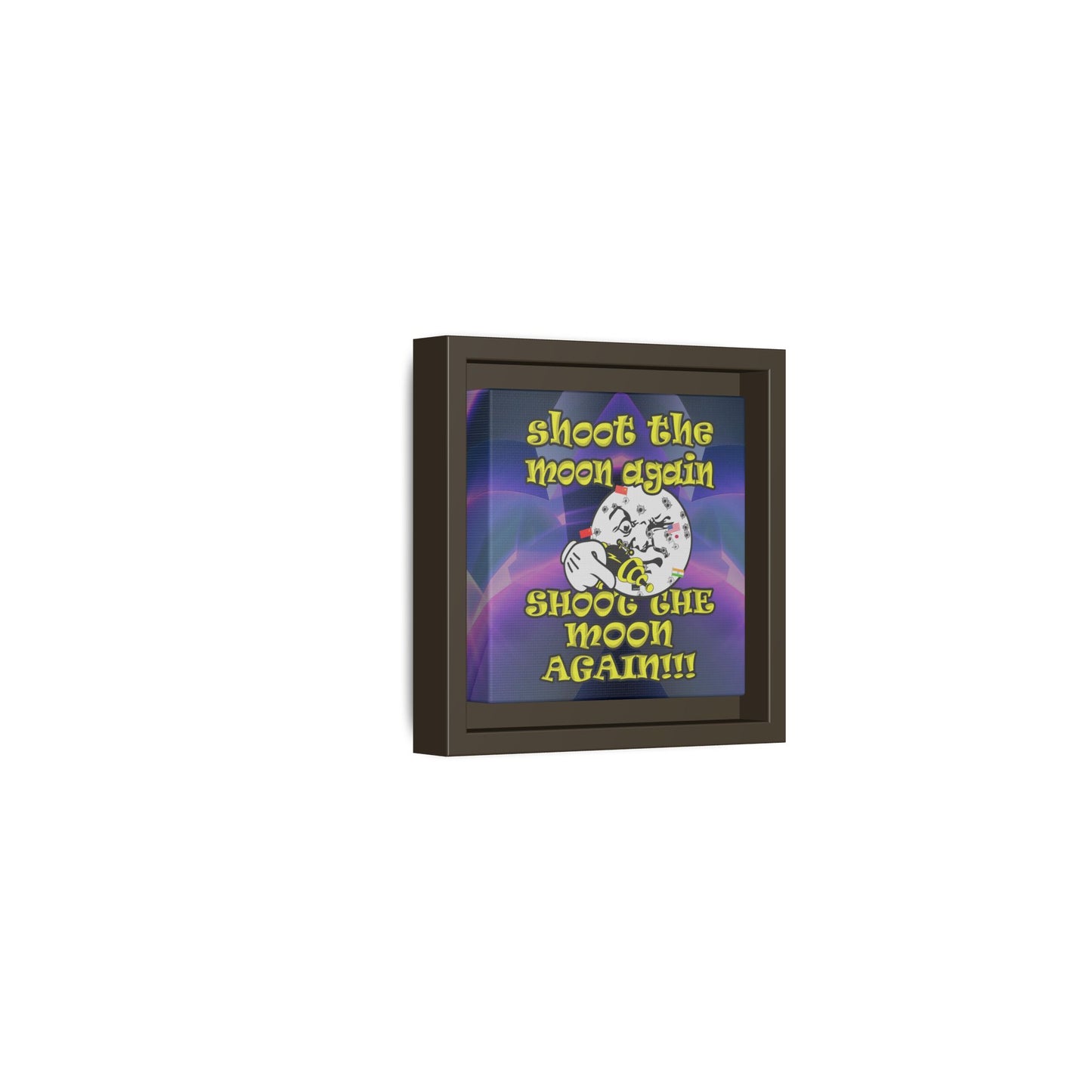 shoot the moon again - framed canvas art (grey-pink wave)