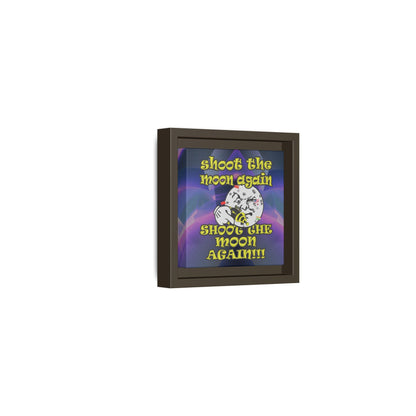 shoot the moon again - framed canvas art (grey-pink wave)