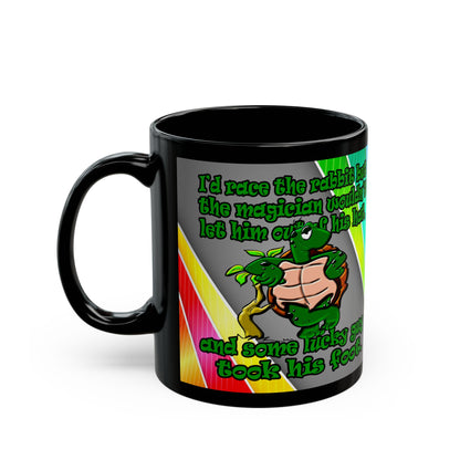 turtle race - Black Mug (rainbow split)