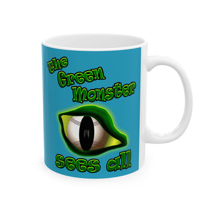 green monster - White Mug (turquoise)