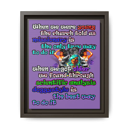 doggystyle - framed canvas art (light purple)