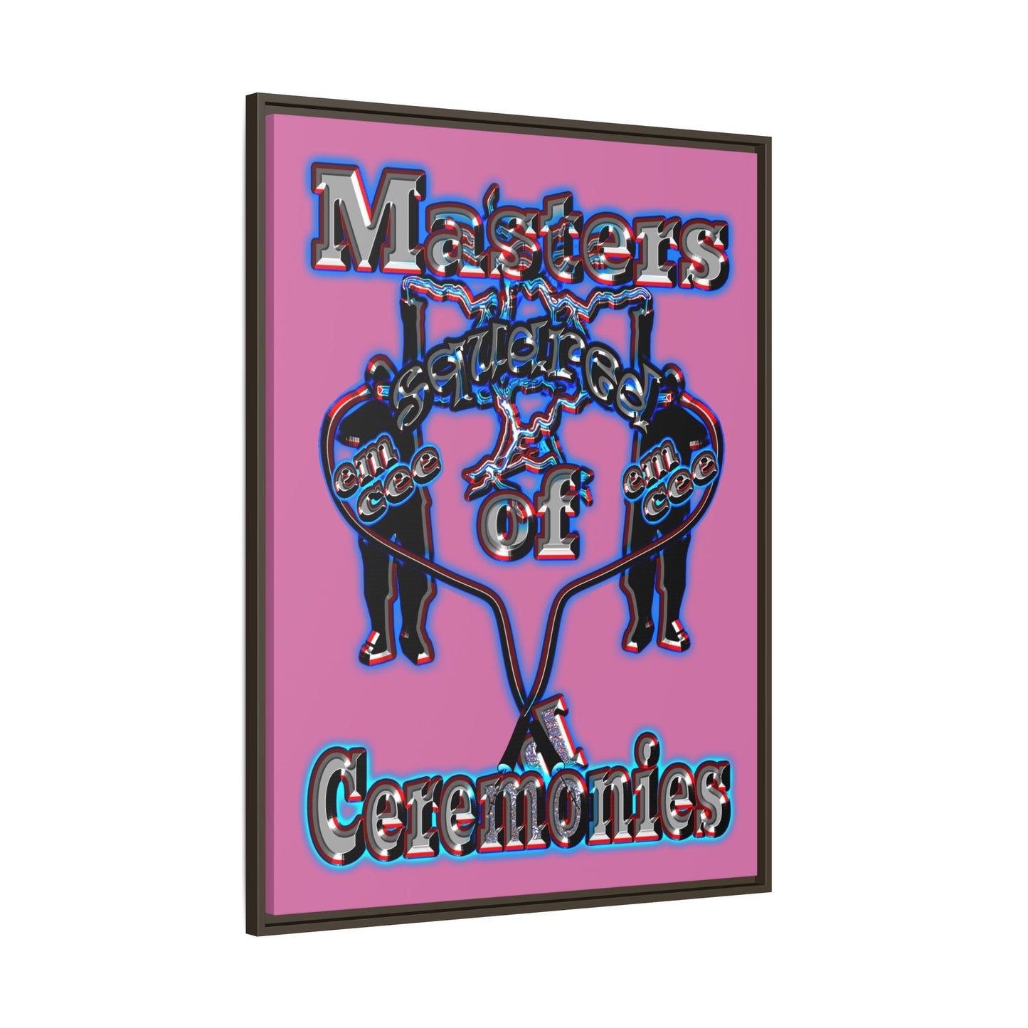 em cee squared - framed canvas art (light pink)