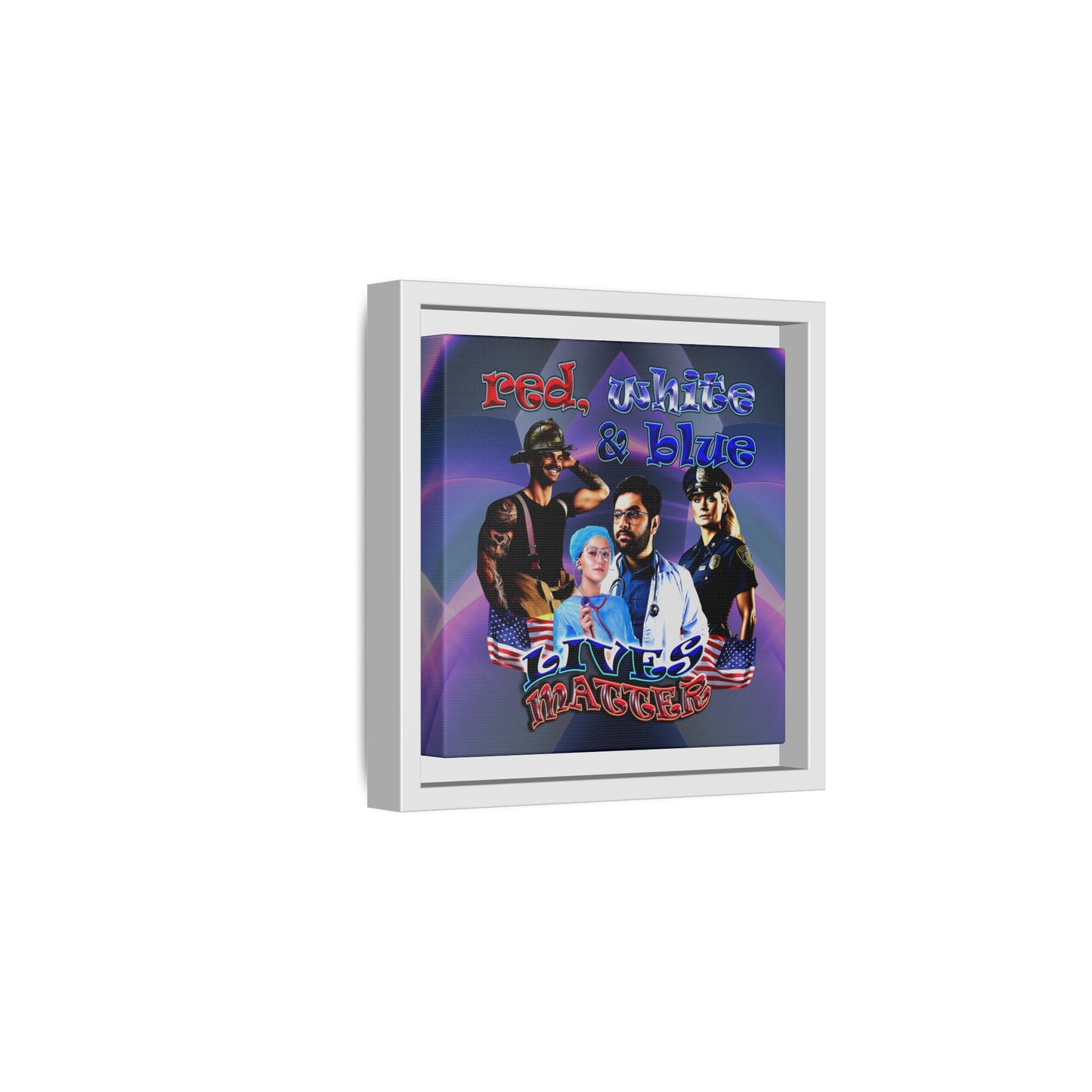 rw&b lives matter - framed canvas art (grey-pink wave)