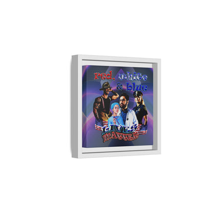 rw&b lives matter - framed canvas art (grey-pink wave)