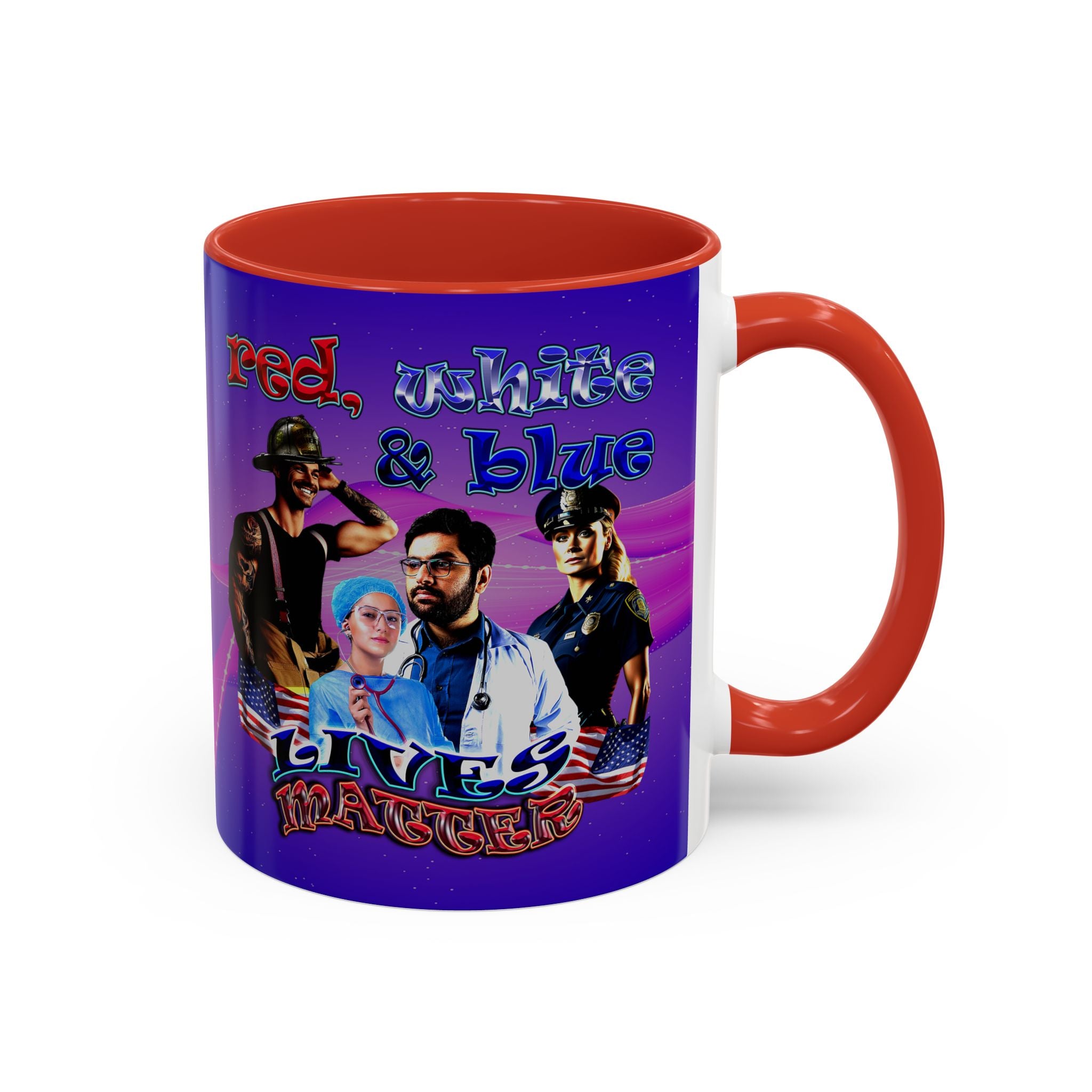 rw&b lives matter - Accent Mug (purple-pink wave)