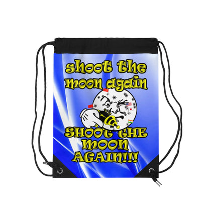 shoot the moon again - Drawstring Bag (blue-white wave)
