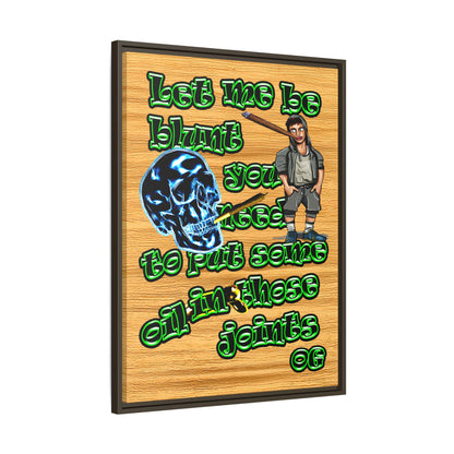 og - framed canvas art (butterscotch wood finish)