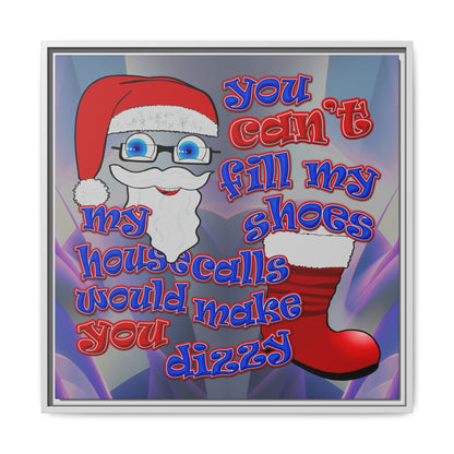 santa's shoes - framed canvas art (grey-pink wave)