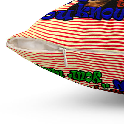 high noon - Spun Polyester Square Pillow - (yellow-orange wave)