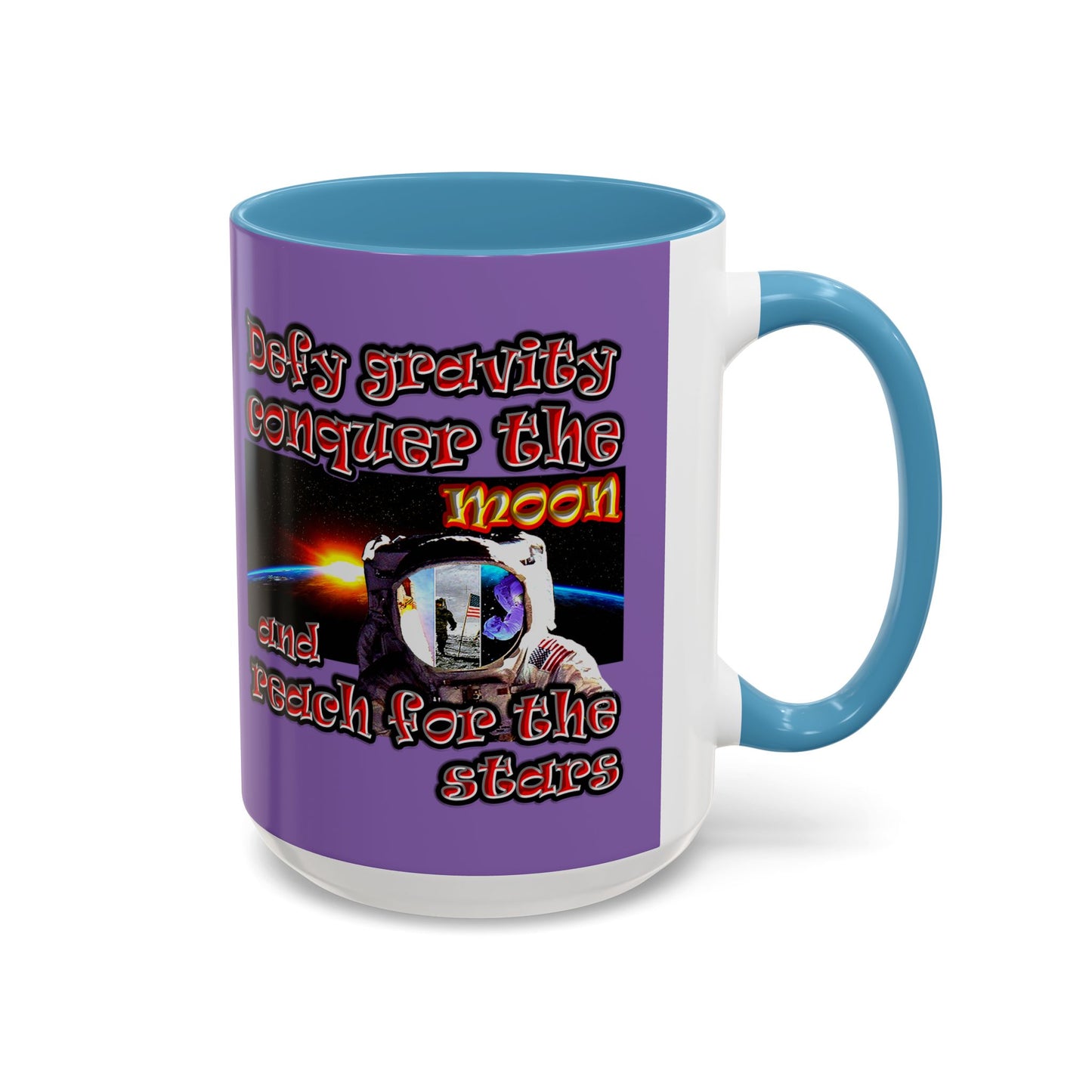 defy conquer reach - Accent Mug (light purple)