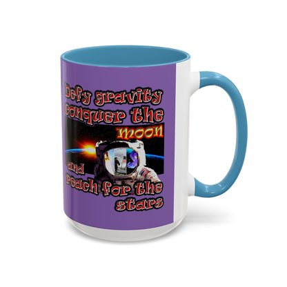 defy conquer reach - Accent Mug (light purple)