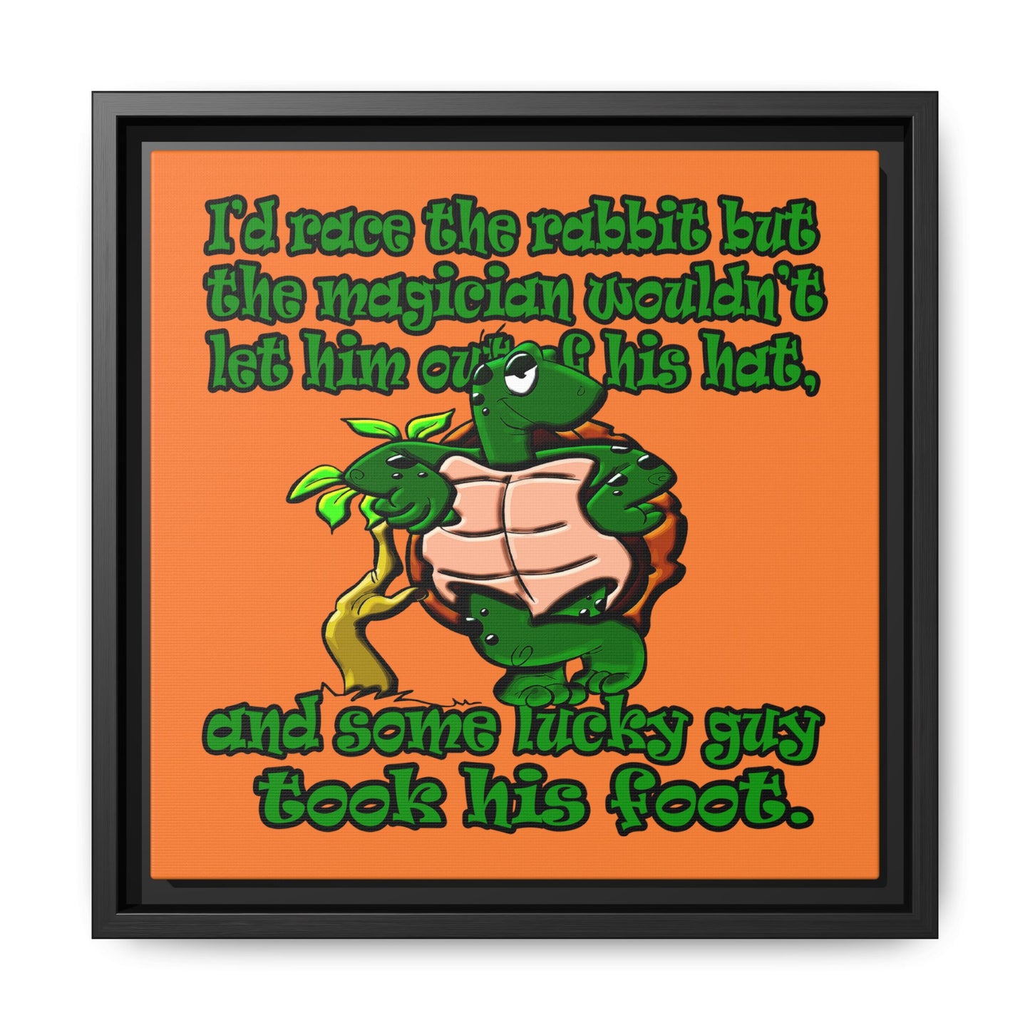 turtle race - framed canvas art (crusta)
