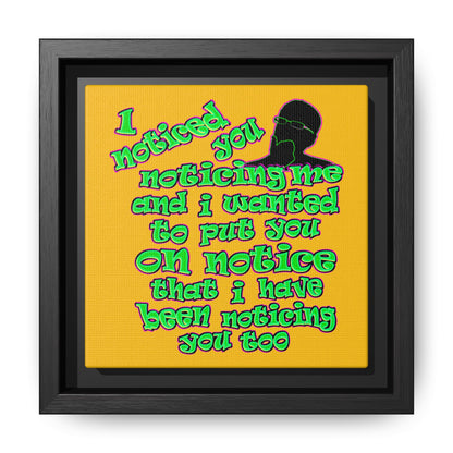 noticed you noticing - framed canvas art (yellow)