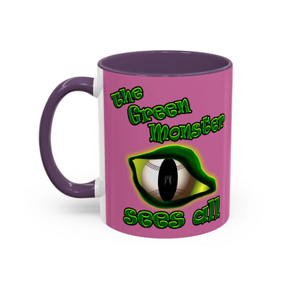 green monster - Accent Mug (light pink)