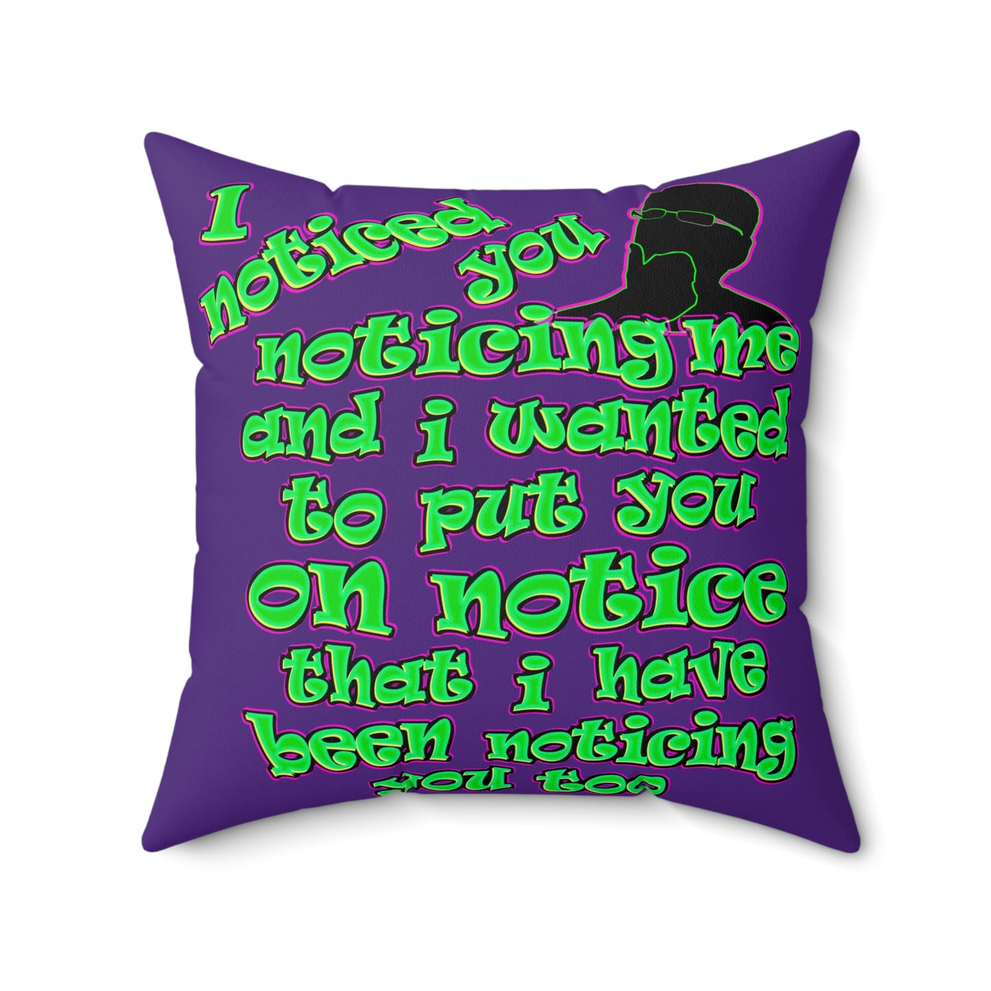 noticed you noticing - Faux Suede Square Pillow - (purple)