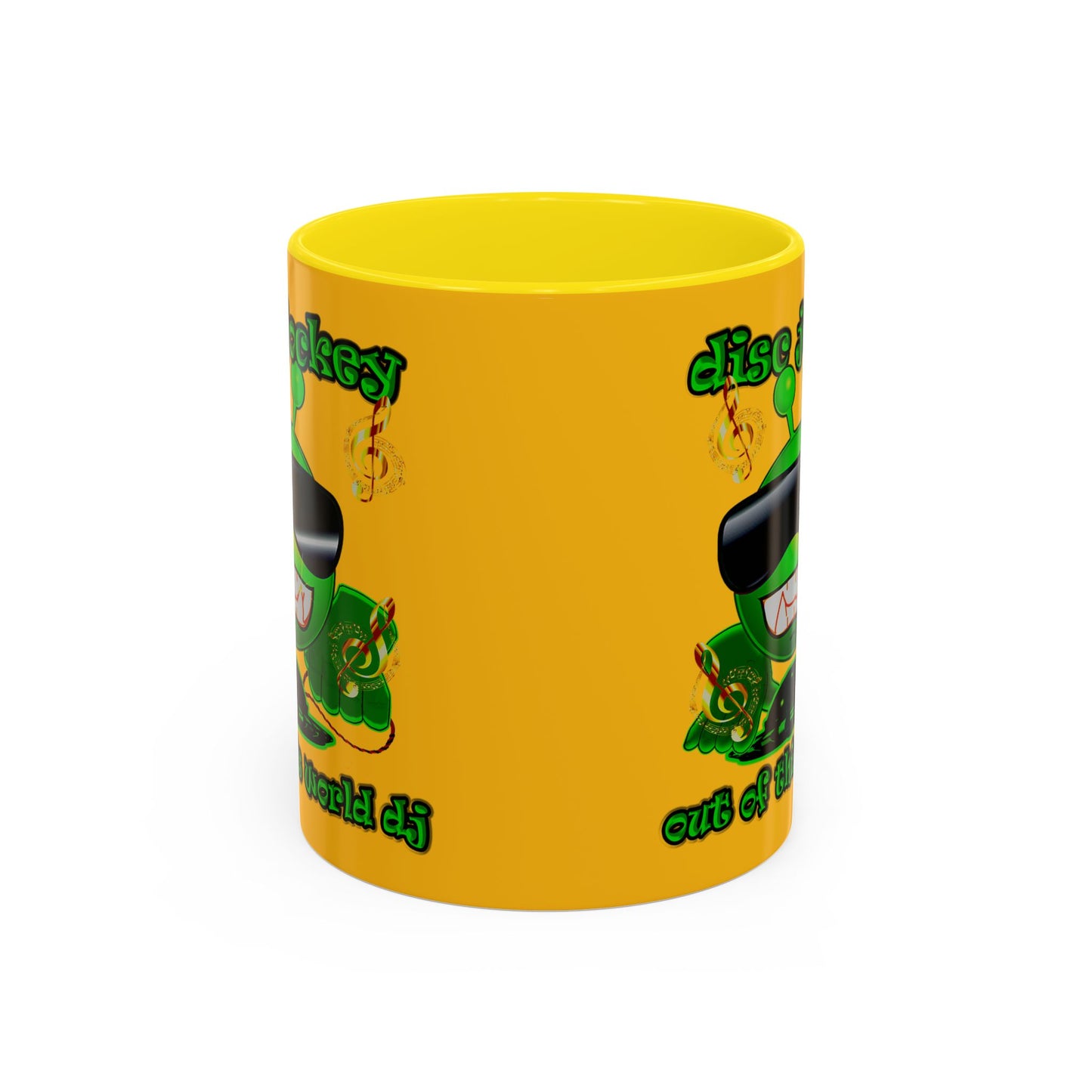 disc jockey - Accent Mug (yellow)