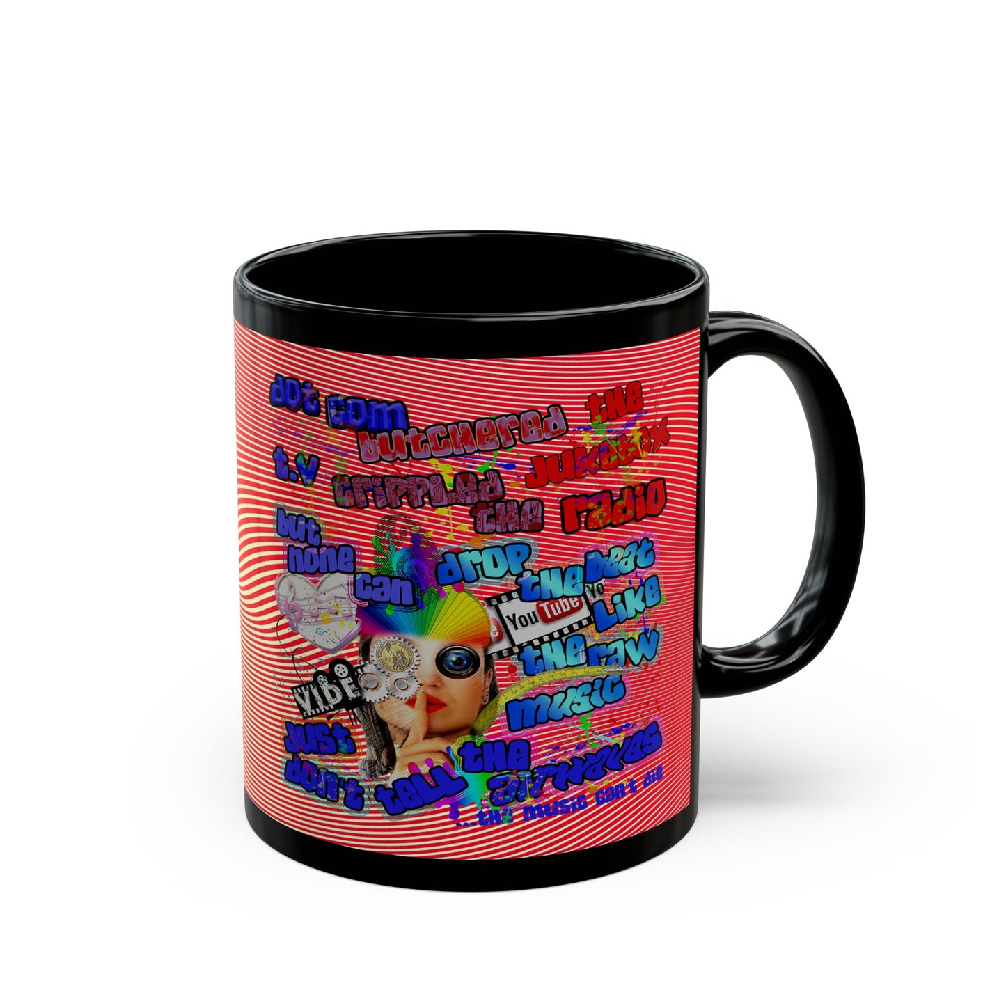 drop the beat - Black Mug (yellow-orange wave)