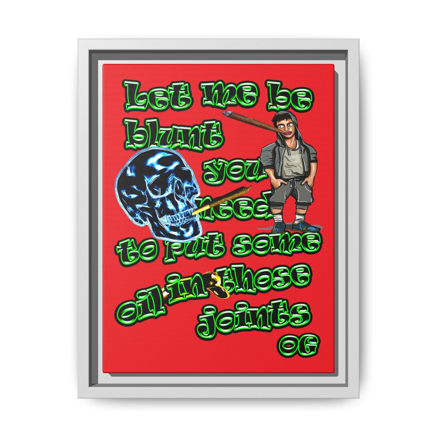 og - framed canvas art (red)