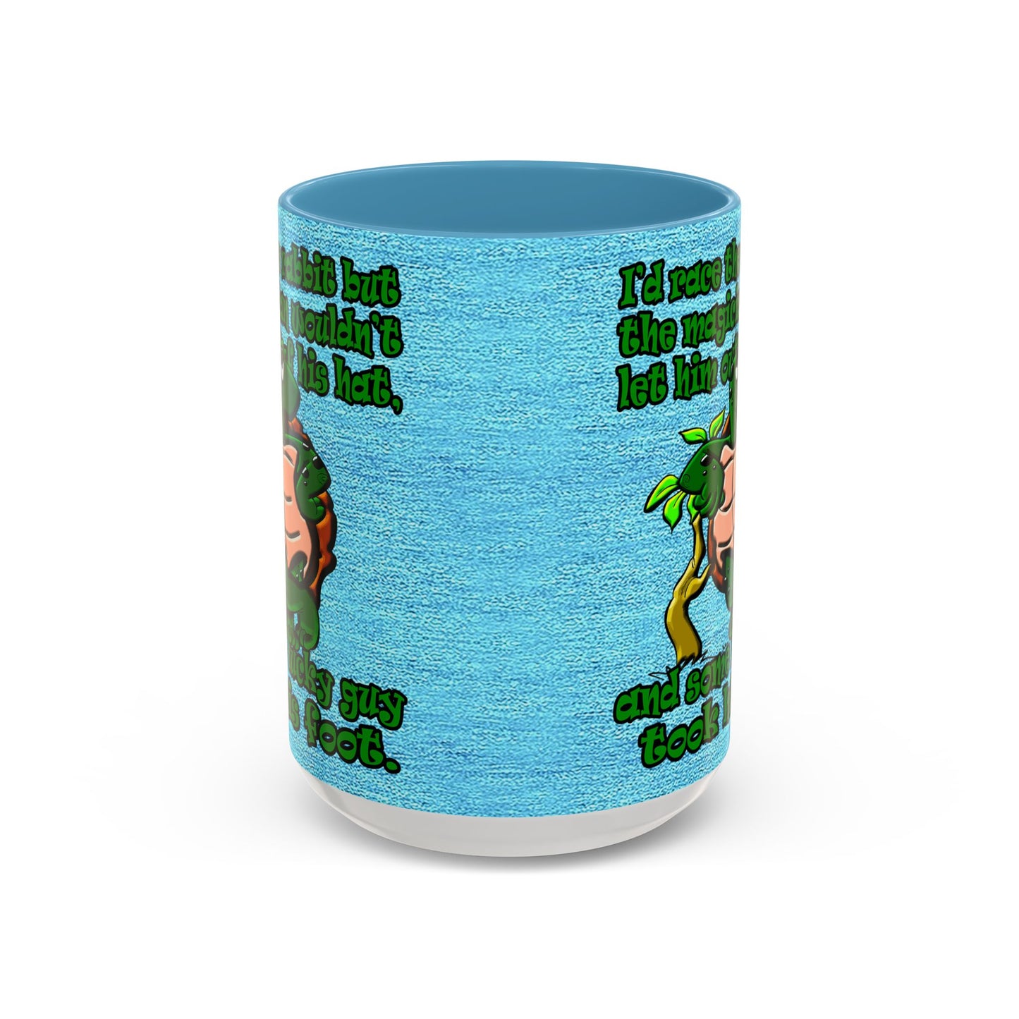 turtle race - Accent Mug (faded dark blue)