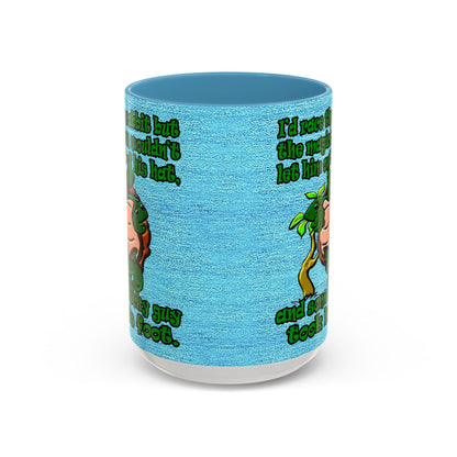 turtle race - Accent Mug (faded dark blue)