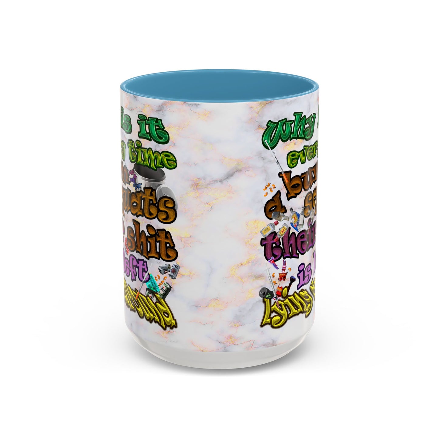 the bum's shit - Accent Mug (white marble)