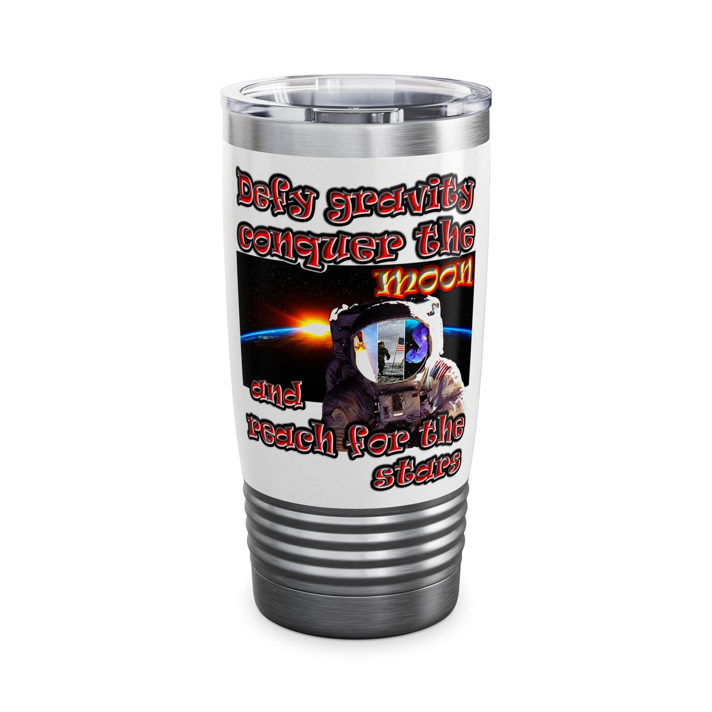 defy conquer reach - Ringneck Tumbler, 20oz (white)