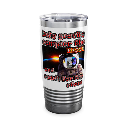 defy conquer reach - Ringneck Tumbler, 20oz (white)