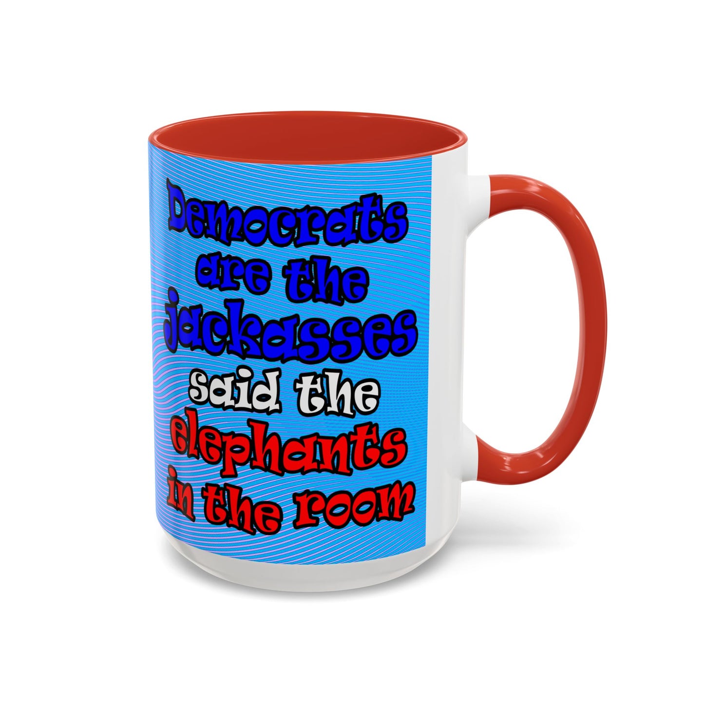 donkeys and elephants - Accent Mug (light blue-purple wave)