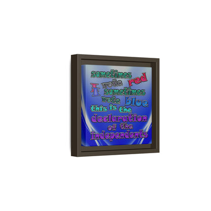 declaration of the independents - framed canvas art (blue-white wave)