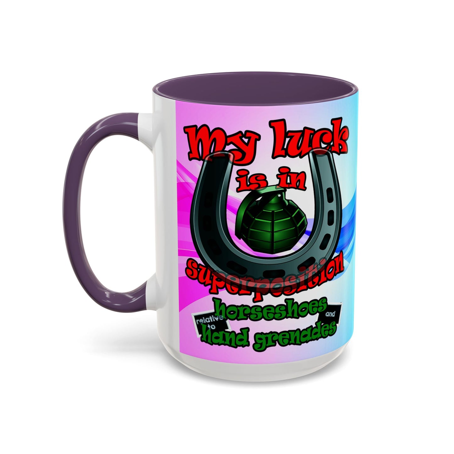 my luck - Accent Mug (light blue-pink wave)