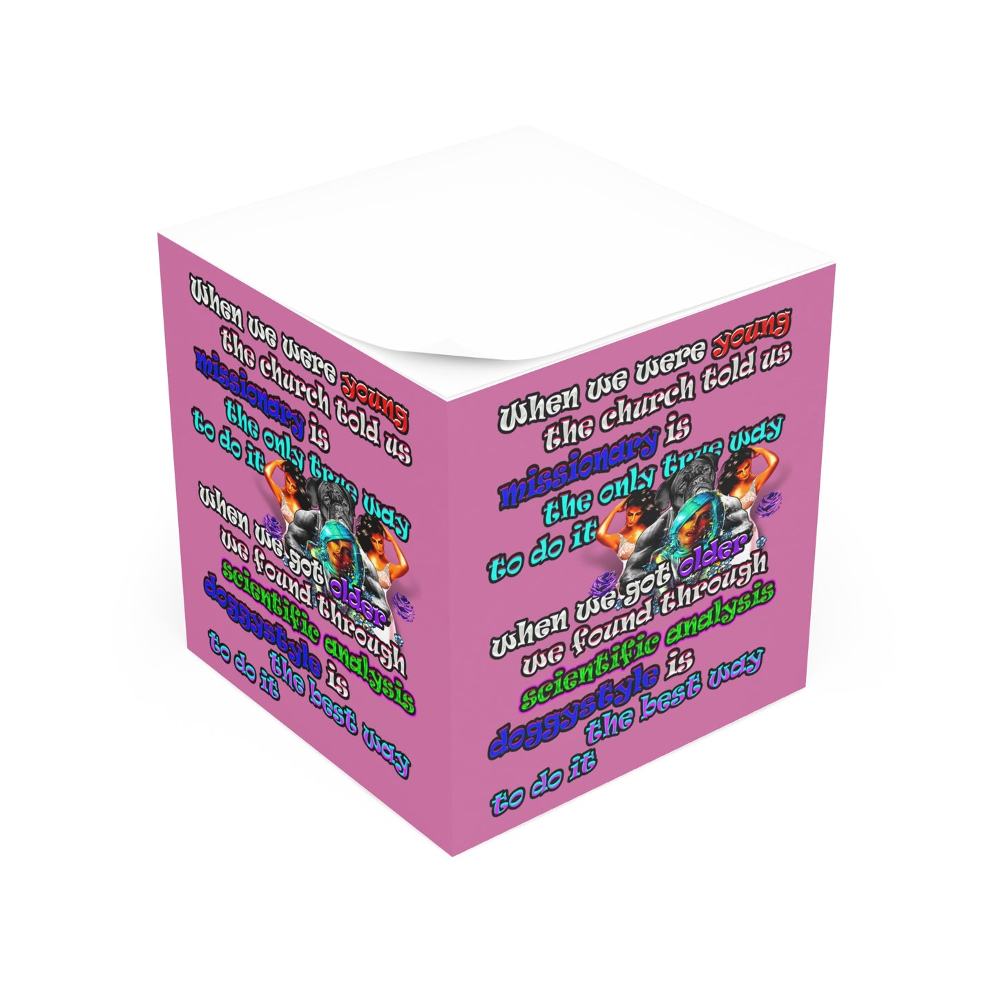 doggystyle - note cube (light pink)