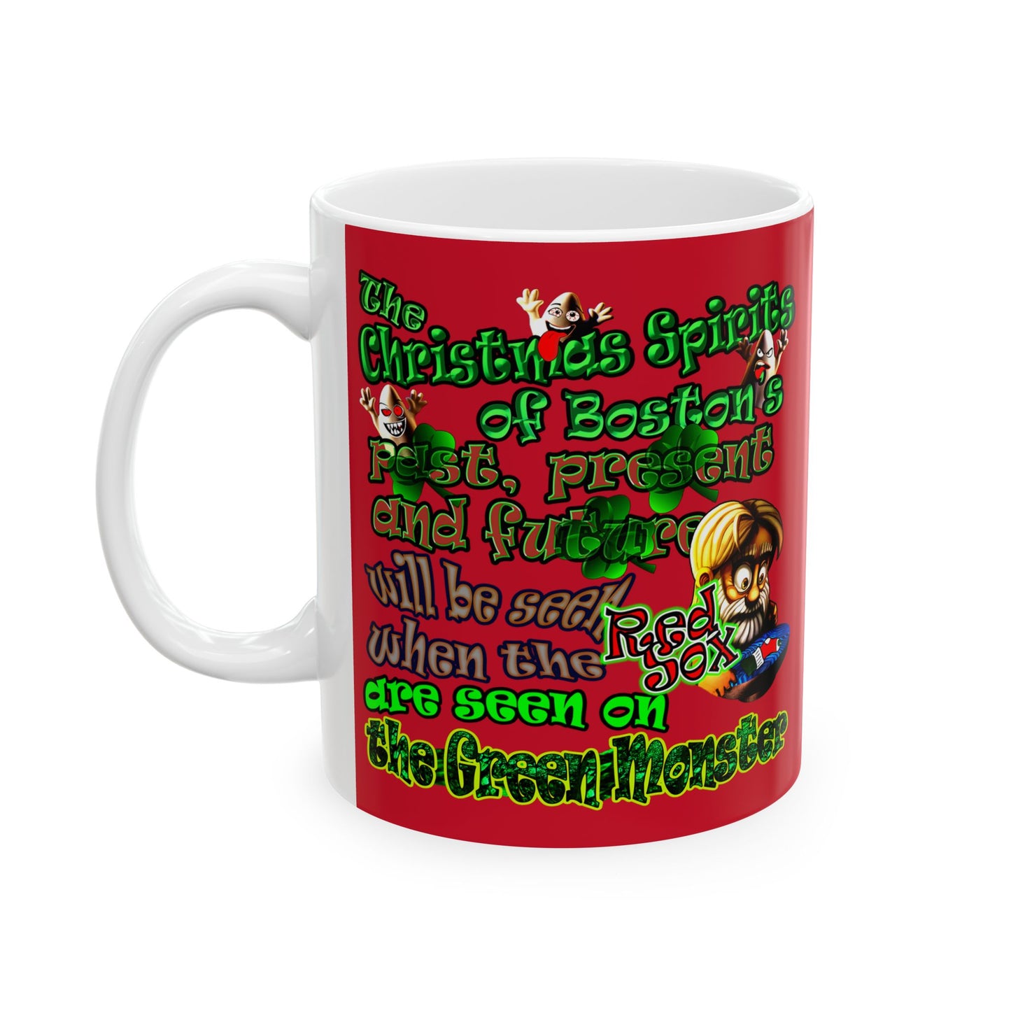 christmas spirits of boston - White Mug (dark red)