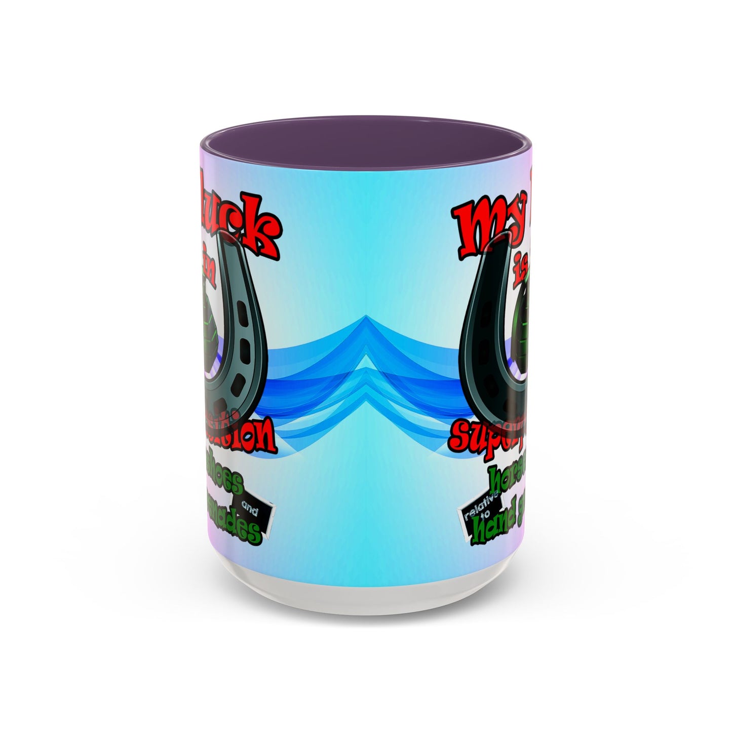 my luck - Accent Mug (light blue-pink wave)