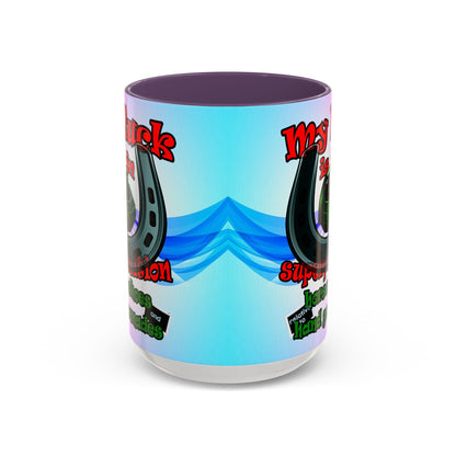 my luck - Accent Mug (light blue-pink wave)