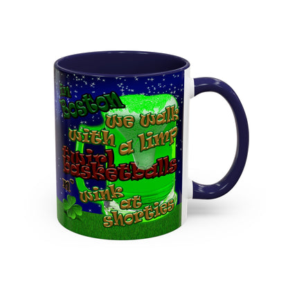 celtics logo - Accent Mug ('snoops' background)