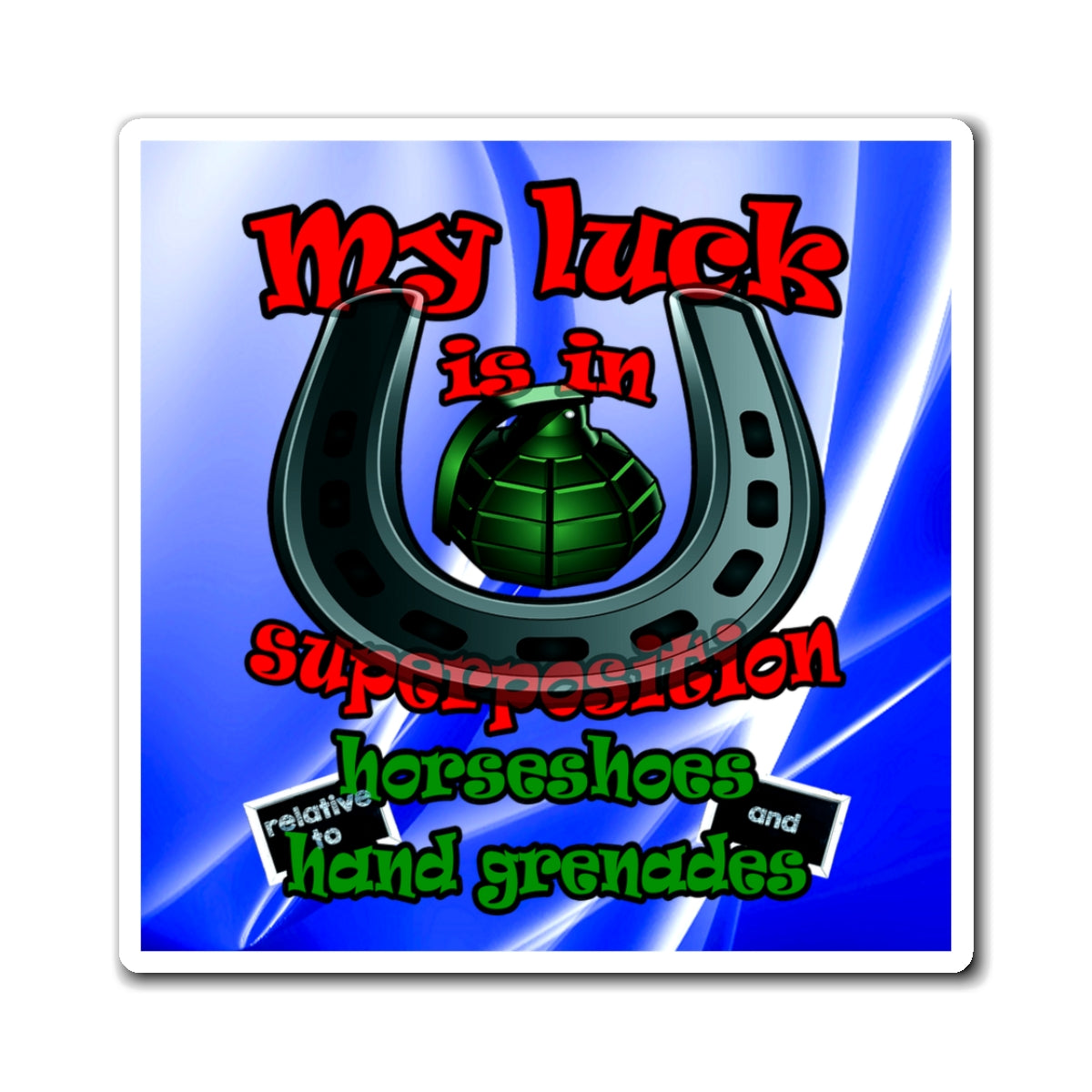 my luck - Magnets - (blue-white wave)